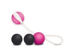 Gvibe Geisha balls Magnetic - Мощный магнитный тренажер Кегеля, 2х27 г, 2х15 г (розовый с черным)