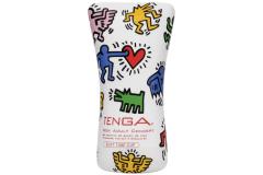 Tenga Keith Haring Soft Tube Cup - Мастурбатор с контролируемой интенсивностью, 12.7х4.5 см (белый)