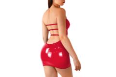 Сексуальное виниловое платье Art of Sex - Jaklin, размер L-2XL, цвет красный