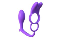 Эрекционное кольцо Ass-Gasm Vibrating Rabbit на пенис и мошонку с анальным стимулятором