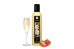 Массажное масло Shunga Romance - Sparkling Strawberry Wine (250 мл) натуральное увлажняющее
