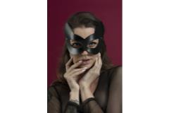 Маска кошечки Feral Feelings - Kitten Mask, натуральная кожа, черная
