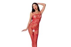 Ажурный бодистокинг с интимными вырезами Passion BS076 red