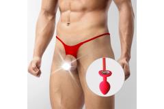 Мужские трусы XS-2XL с силиконовой анальной пробкой Art of Sex -  Joni plug panties size L Red