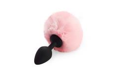 Силиконовая анальная пробка М Art of Sex - Silicone Bunny Tails Butt plug, цвет Розовый, диаметр 3,5 см