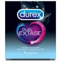 Durex №3 Dual Extase - рельефные стимулирующие презервативы, 3 шт.