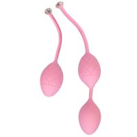 Роскошные вагинальные шарики PILLOW TALK - Frisky Pink с кристаллом, диаметр 3,2 см, вес 49-75гр