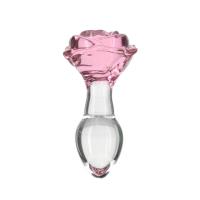 Стеклянная анальная пробка Pillow Talk Rosy Luxurious Glass Anal Plug, ?3,3 см, вибропуля в подарок